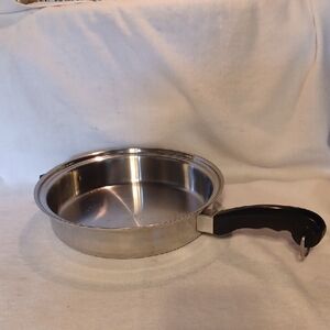 Premium Stainless  Skillet with Black Handle Saladmaster 18'8 Tri Clad Stainless